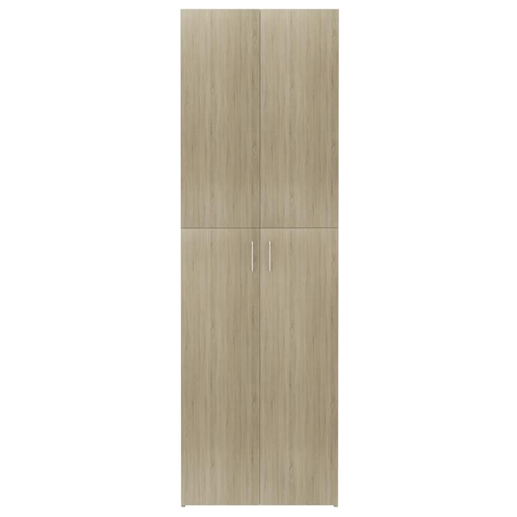 Armadio da ufficio Sonoma rovere 60 x 32 x 190 cm, in legno con 5 ripiani e due ante per elegante organizzazione di uffici e archiviazione stabile di documenti