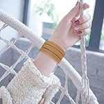 50PCS Seamless Hair Ties for Women Thick Hair, Soft Pony Tails, Large Elastic Hair Bands, Thick Ponytail Holders No Damage, Light Brown, 2 Inch in Diameter - Image 3