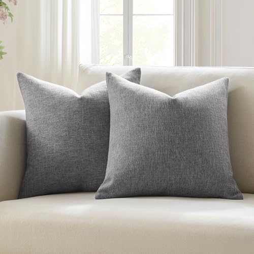 Meekio Set of 2 Charcoal Gray Pillow Covers 18 x