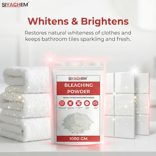 Image of Bleaching Powder 1 Kg for Bathroom & Outdoor Cleaning, Water Tank Disinfection, Algae Removal, Strong Bleach Powder for Cleaning Floors, Tiles, Drains & Surfaces