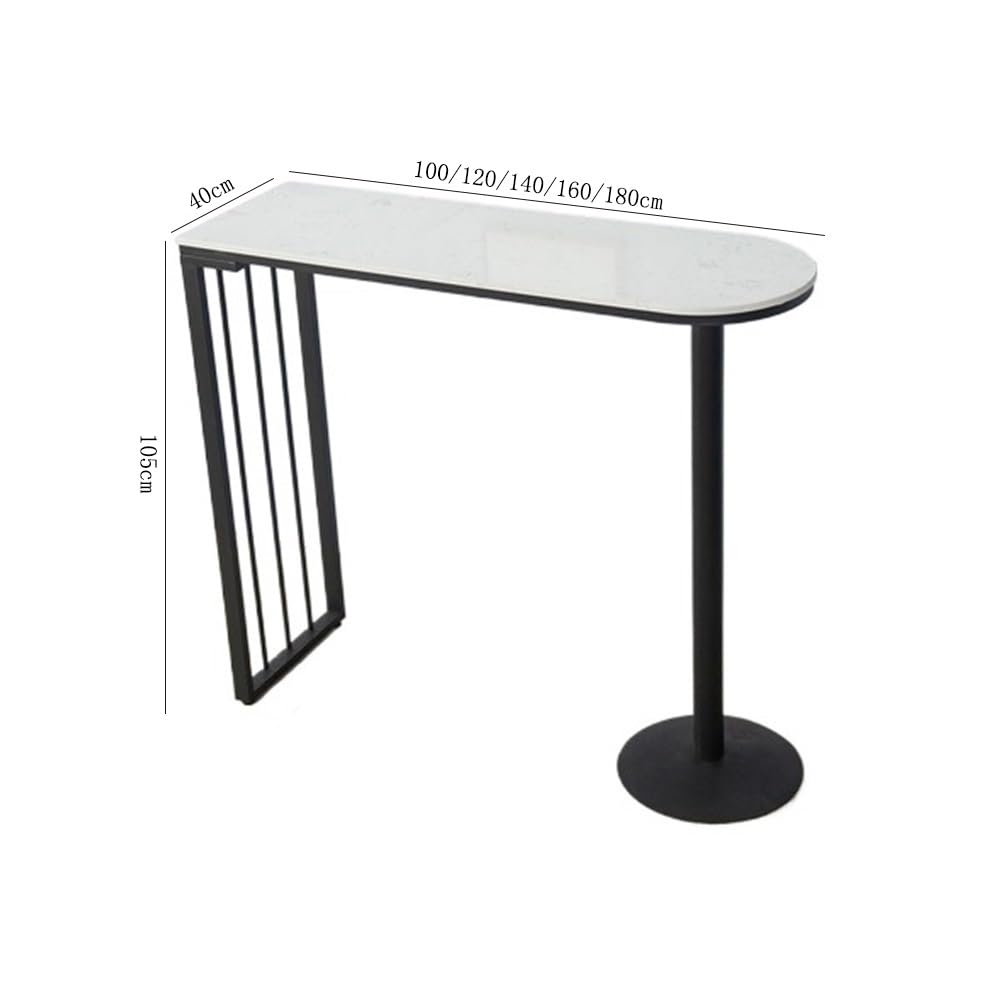 Tavolino Alto Tavolo da bar in marmo con struttura in metallo, tavolo da pranzo da cucina con piedini alti di lusso Home Light Tavolo Alto(Gold,100 * 40 * 105cm)