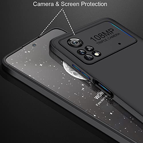 Image of Kapa Double Dip Full 360 Protection Back Case Cover for Poco X4 Pro (5G) (Black), Poly Carbonate