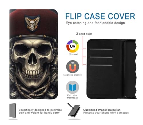 Housse cuir iPhone 17 Pro Max Skull Soldier finitions premium - 4