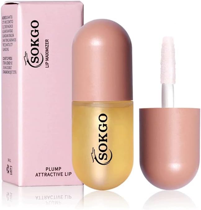 Sokgo Lip Plumper, Lip Enhancer, Natural Lip Plumper and Lip Care Serum, Hydrating Plump Gloss, Reduce Fine Lines, Increased Elasticity, Fuller Lip Plumping Balm
