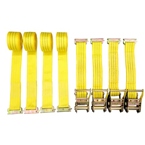 4 Pack E-Track Ratchet Straps 2" X15' 4400 Lbs Tie Down #TOP5