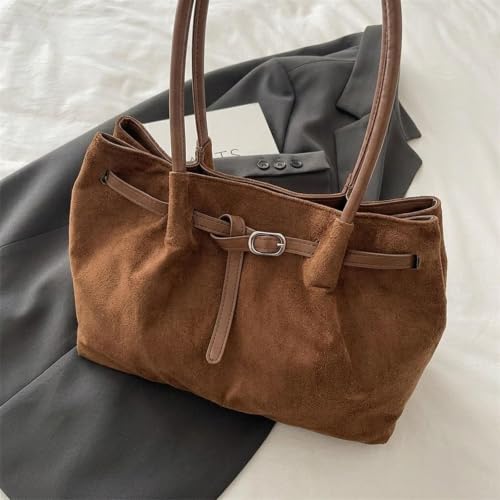 URJIX brown suede tote bag – image 6