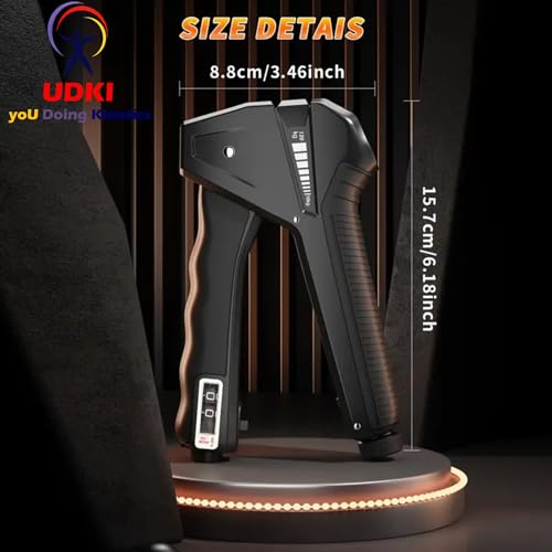 Image of POWER Hand Grip Strengthener - Black| Adjustable Resistance 10-120kg with Counter | Non-Slip Gripper with Comfortable Handle | Ideal for Athletes and Hand Strength Building