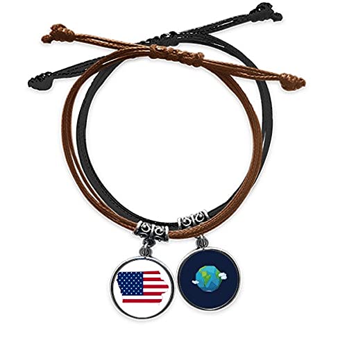 Pulsera de Iowa con bandera de USA para tus viajes de verano casual