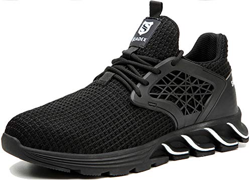 Nasonberg Sicherheitsschuhe Herren Arbeitsschuhe Herren Damen s3 Leicht Schutzschuhe mit Stahlkappen, 01Schwarz 43 EU