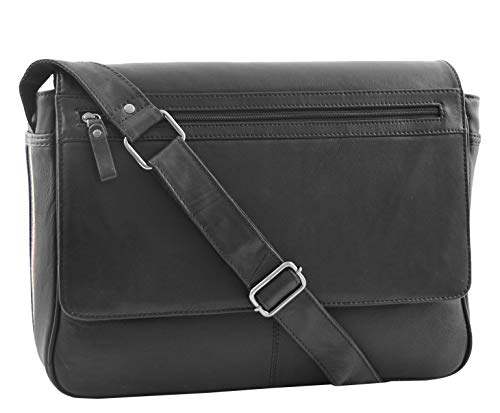 Sac de messager en cuir véritable Carl Noir idéal pour vos trajets urbains quotidiens