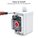 OELFFOW IP67 Button Switch Outdoor Waterproof Box Red Emergency Button with Protective Cover Anti-misoperation Switch(AC/DC 6A-110V/3A-240V/2.5A-380V)