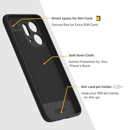 Image of Outlouders Back Cover for Oppo Reno 14 5G | Full Camera Protection | TPU Soft Flexible Shockproof Bumper Case (Black)
