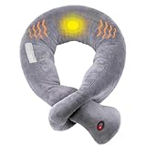 lomitech Travel Pillows,Airplane Pillow Neck Support with 3 Vibration Modes,Vibration Wrap Neck Massage,Battery Operated Adjustable Massage Pillow for Neck Pain Relief
