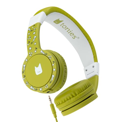 Image of Tonies Foldable Wired Headphones for Kids - Comfortably Designed to fit On-Ear - Works with Toniebox and All 3.5mm Devices - Green