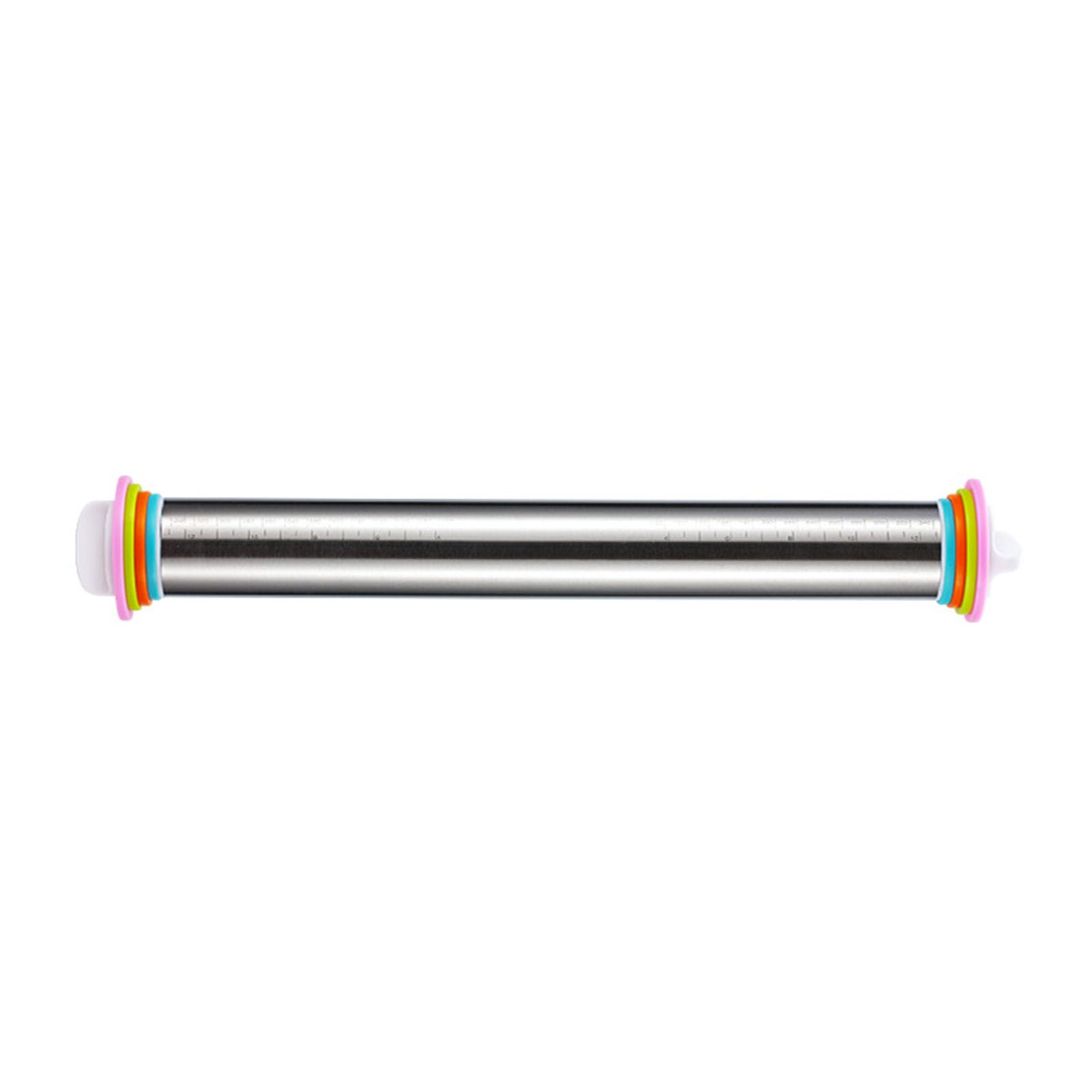 Xjdzineq Multipurpose Stainless Steel Dough Roller for Pizzas Cookie Noodles Baking Bread Rolling Pin Kitchen Pastries Tool Nonstick Kitchen Rolling Pin for Baking