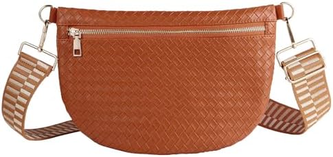 Woven Crossbody Bags for Women Leather Belt Bum Sling Purse Fanny...