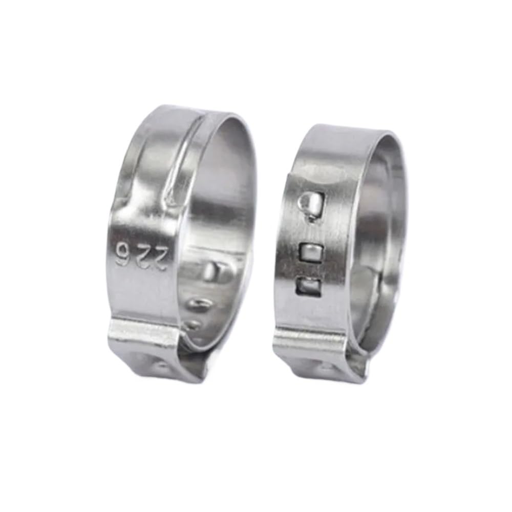 Bhytaf One Color Jubilee Clips,Hose Clamp 10Pcs/Lot Stainless Steel 304 Single Ear Hose Clamps Assortment Kit Single,(22.4 25.6Mm)