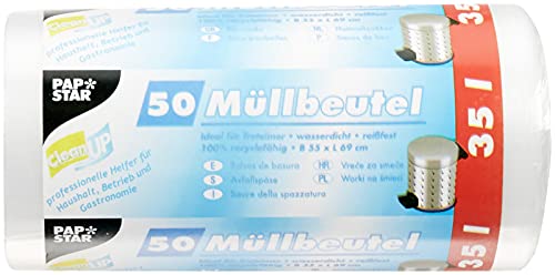 Papstar 12460 Müllbeutel, HDPE 35 L, 69 x 55 cm, 200 Stück, transparent – Ansicht 3