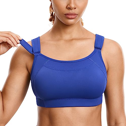 Image of SYROKAN Front Adjustable Sports Bras for Women High Impact | Front Velcro Straps, Wirefree, Double layer Cups, U Back, No Bounce, Running Bra