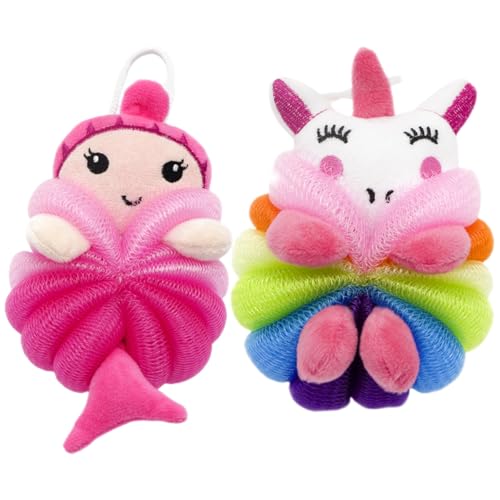 Opiniones y reviews de Accesorios infantiles para ducha favoritos de las personas. 45 Cabilock Bolas de Baño Exfoliantes para 2 Pcs Diseño de Unicornio y Sirena Rosa, Esponjas Suaves de Pe para Limpieza Corporal y Ducha Infantil, Accesorio para Baño y Cuidado de...