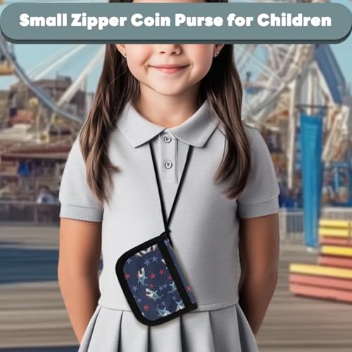 COEQINE Kid Wallet Boy Shark Waller For Toddler Boys Trifold Wallet With Lanyard Foldable Moneybag With Zipper Cute Sea Animal Print Coin Purse4