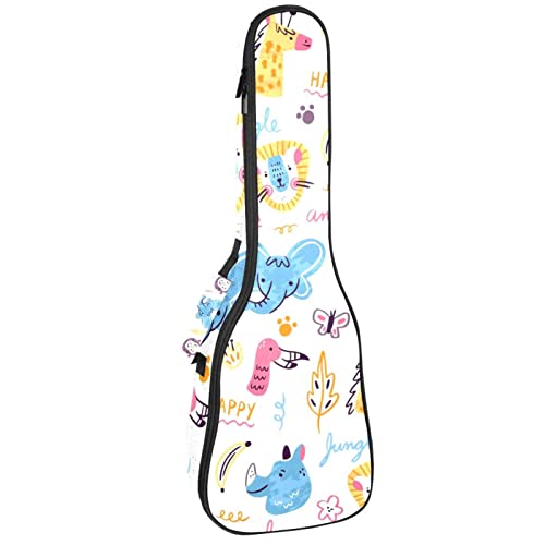 Housse de ukulélé motif girafe et rhinocéros pour exprimer votre style