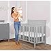 Dream On Me Ava 4-in-1 Convertible Mini Crib in Pebble Grey, 635-PG, Greenguard Gold Certified, Non-Toxic Finish, Comes with 1