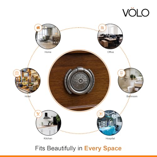 Image of VOLO 2 Pieces Cabinet Knob /Kadi | Pull Knobs for Drawers, Wardrobes & Cupboards | Ideal for Kitchen & Home | (Kadi-19) | (Satin Black, 2 Pieces)