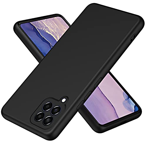 Liquido Custodia Cover per Samsung Galaxy M33 5G Premium Case Antiurto con Fodera Protezione a Doppio Strato Caso - silicone microfibra nero