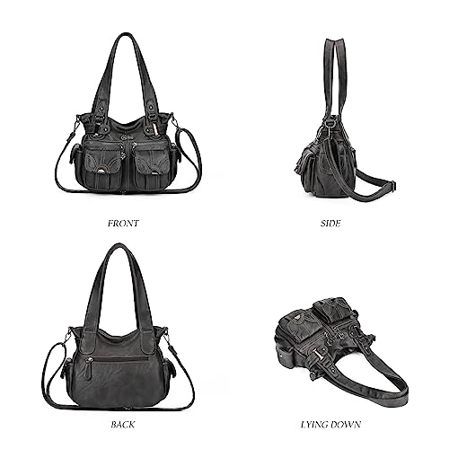 Image of KL928 Women's Large Purses Handbags PU Leather Multi-Pocket Shoulder Bag | Large