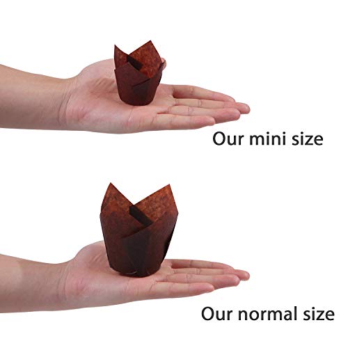 Ruisita 150 Pieces Mini Baking Cups Tulip Baking Cups Cupcake Liners Muffin Liners For Wedding thumb #2