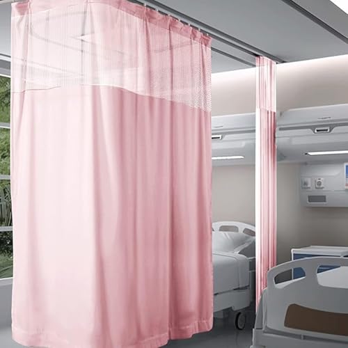 JTSMJQIE Medical Privacy Screen Room Divider Curtain with Flat Hooks, Hospital Curtain Hanging Medical Privacy Room Divider Cubicle Curtains Semi Sheer Curtains for Hospital