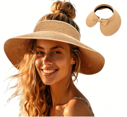 Sombrero Visera para Mujer con Ala Ancha y Moño miniatura 1