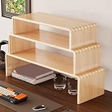 MJKQ9 木製 U型 ラック キャビネット 仕切り棚 卓上 フィギュア展示収納 階段式 パソコン台 スタイル3 多機能 展示台 置きやすい 防湿 防虫 オープンシェルフ 収納棚 陳列棚 30*15*10 幅約30cm/40cm/50cm