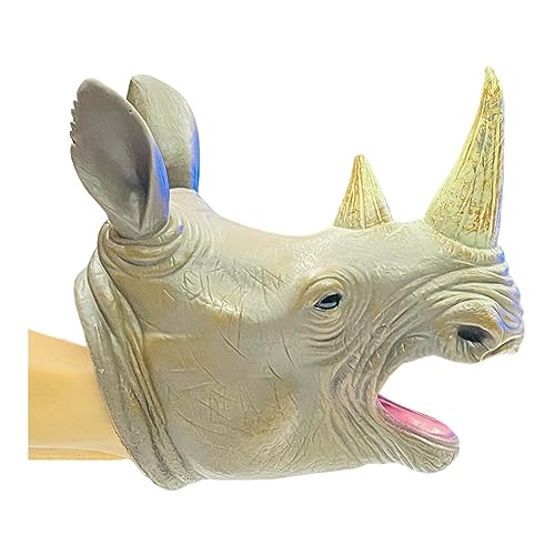Image of Moira Animal Dinosaur Rubber Hand Glove Puppet Doll Kids Childrens Toys (Rhinoceros)