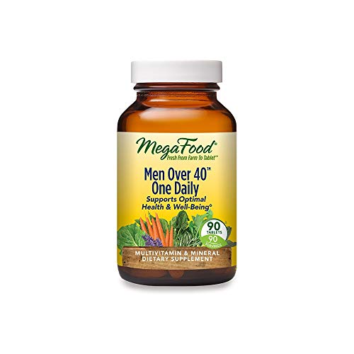 MegaFood, Men Over 40 One Daily, Daily Multivitamin and Mineral Dietary Supplement with Vitamins B, D and Zinc, Non-GMO, Vegetarian, 90 Tablets