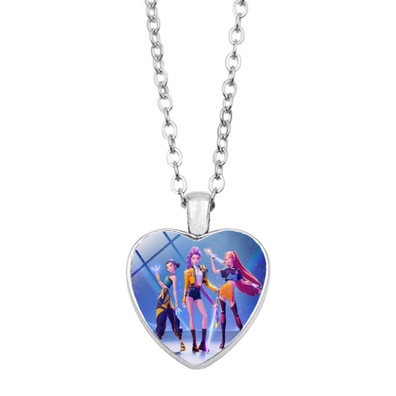 Solaviya Korea Pop Necklace Movie Lovers Gift Accessory Colorful Heart Shape sweater Chain Jewelry