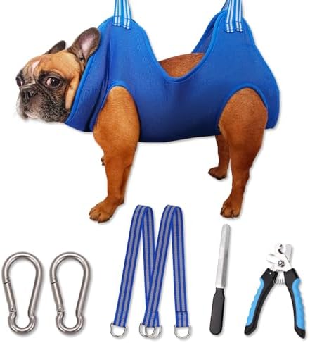 OVTEXZOG Hundepflege-Hängemattengeschirr, Hundetragehilfe zum Krallenschneiden, hängende Hängematten-Rückhaltetasche für Hunde zum Krallenschneiden/Krallenpflege (Mittel 20KG Max/B