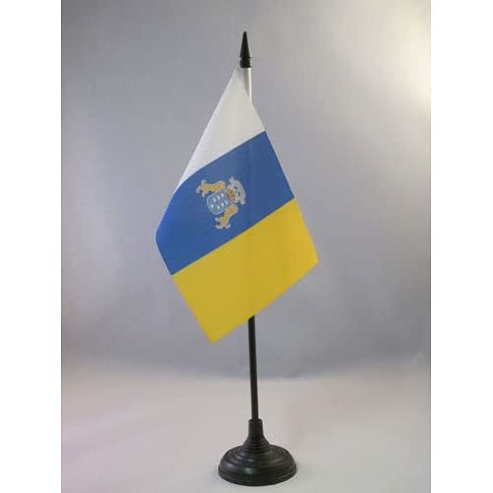 AZ FLAG, Canary Islands Table Flag 4'' x 6'', Spanish region of Canarias Office Mini Banner 100% Polyester 15 x 10 cm