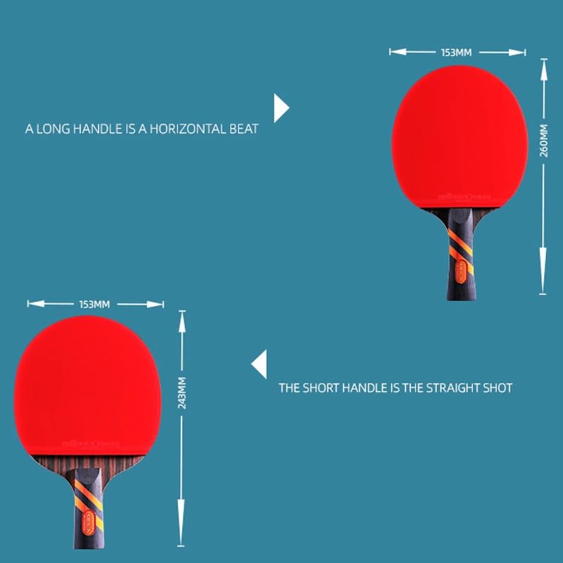 JITEM Ping Pong Paddles,Table Tennis Paddles,2 Piece Professional Table Tennis Bat with Bag, Pure Wood and Carbon Fibre Backing Table Tennis Racket Set for Beginners and Experienced Players(Color:C)