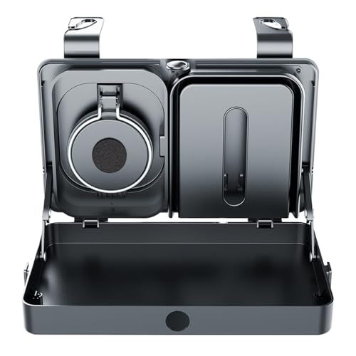Caja de almacenamiento para asiento de coche, mesa de comedor, bandeja de aperitivos para coche, soporte de alimentos para asiento trasero, correa de montaje ajustable, estructura ligera, 640 g, para