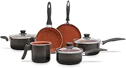 Brinox - Jogo de Panelas Antiaderente Ceramic Life 6 Peças Easy - Carbono