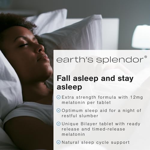 Earth's Splendor Melatonin 12 MG Bilayer Tablets, Sleep Aid Supplement, 60 Count - 2 Month Supply Melatonin — view 3