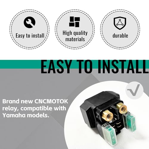 Image of Starter Solenoid Relay Compatible with Yamaha YFM 350 400 450 660 Raptor 350 660 Grizzly 450 350 400 660 Kodiak 400 450 Bruin 250 350 Wolverine 350 450 Big Bear 250 400