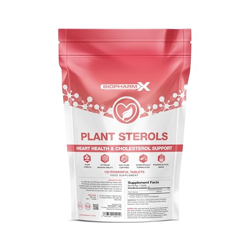 High Strength Plant Sterols 2400mg per Serving (120 Vegan Tablets) Beta-Sitosterol Formula to Lower Cholesterol - Heart & Cardiovascular Support – Suitable for Vegans
