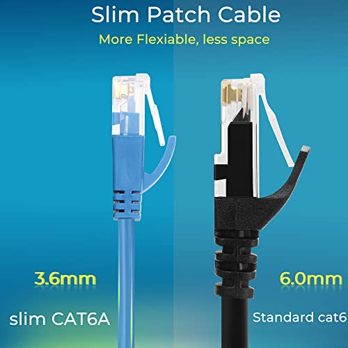 Image of Rapink Cat6a 3ft Ethernet Cables (24 Pack) - Slim, 10G Support, Snagless, Flexible with Gold Plated Connectors
