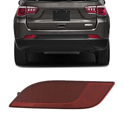 UPPARTS Rear Bumper Reflector For 2017 2018 2019 2020 2021 2022 Jeep Compass - Fits Passenger Side - Rear Reflector Light Includes Lens and Housing - CAPA, ISO, DOT Compliant