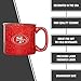 Rico Industries NFL San Francisco 49ers Personalized 12oz. Speckle Camper Coffee Mug, Deep Laser Engraved Logo, Ceramic Camping Mug with Red Body, Speckle Glaze