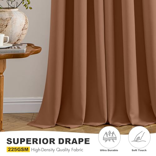 Image of MIULEE Blackout Curtains for Bedroom Living Room 2 Panels, Thermal Insulated Room Darkening Drapes Grommet Noise Reducing Light Blocking Window Treatments 72 Inches Long 40x72 Inch Sun Baked