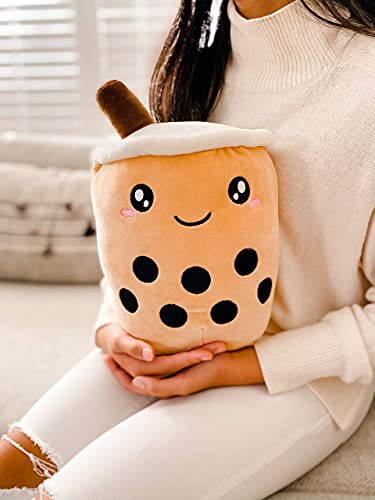 Swash Studio Boba Plush/Plushie | Boba Stuffed Animal | Bubble Tea Milk Tea Pillow | Plush Toy for Kids, Adults, Boba Lover - Medium 13.5 Inches